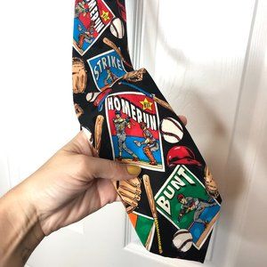 Vintage 1990's Baseball Colorful Men's Necktie